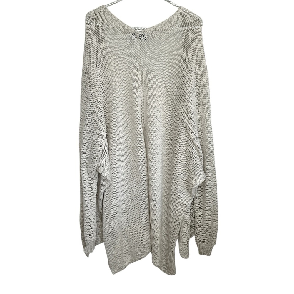 Wooden Ships Slouchy Boho Long Cardigan XL Oversize Coastal Grandma Sheer Beachy - Picture 2 of 9